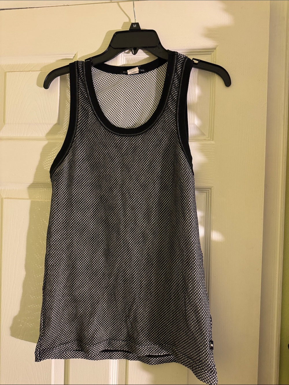 Andrew Christian Black and White Mesh Tank Top size SMALL (36-38)